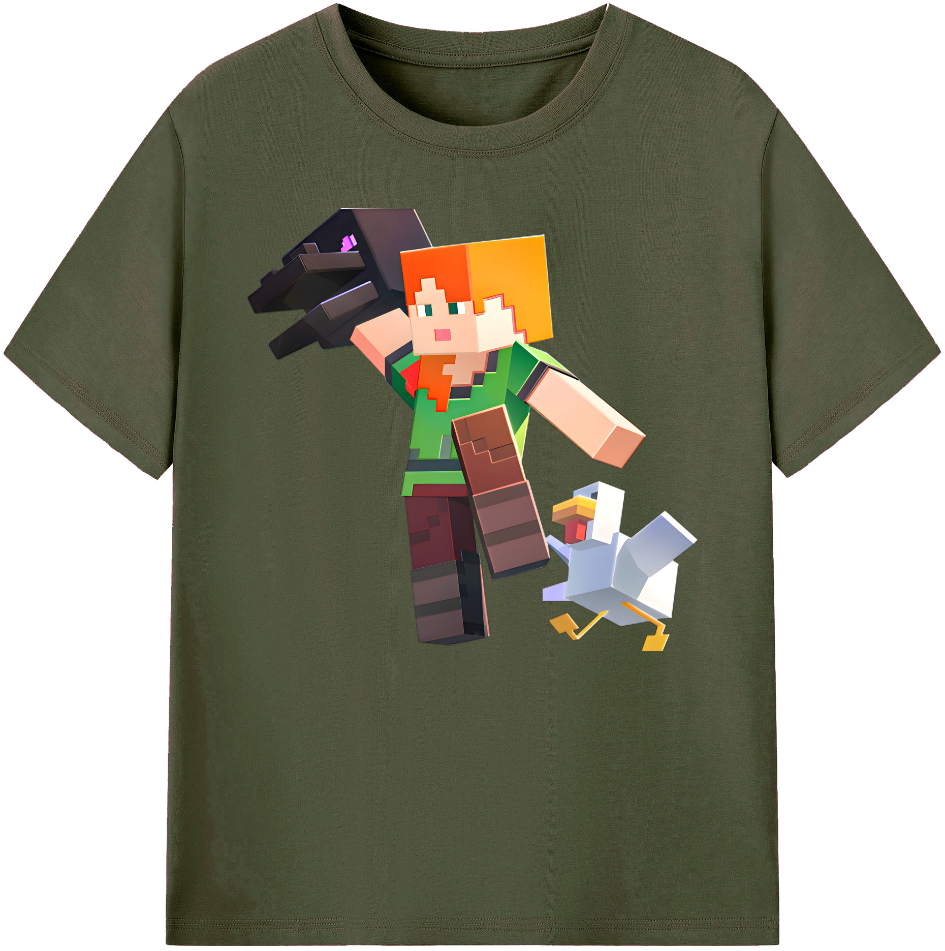（画像用） マインクラフト ブロックの世界 Minecraft MC Block world 綿100％ メンズ半袖Tシャツ｜肌触りやわらか＆通気性